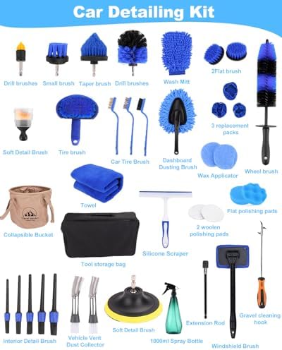 Car Detailing Kit 40PCS, Car Cleaning Kit with Detailing Brush Set, Car Wash Kit Interior Exterior Wheels Tire Tools, Auto Detailing Supplies with Bucket Towels Drill Brushes Storage Bag - Image 2