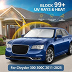 Windshield Sun Shade for Chrysler 300 300C 2011-2024 2025 Sunshade Front Window Shade Custom Fit 300 300C Accessories Sun Visor Foldable Shade Blocks UV Rays Accessories - Image 2