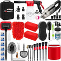 46Pcs Car Wash Cleaning Kit with Foam Gun Sprayer Detailing Brushes Car Vacuum Collapsible Bucket Windshield Cleaning Tool Tire Brush Towels Complete Interior Exterior Detailing Set for Car by GPUSFAK