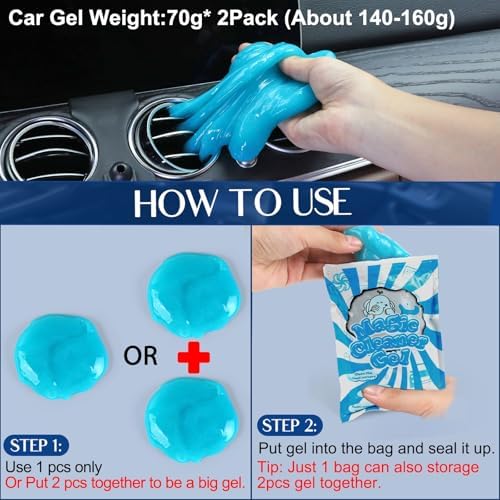 Fitosy Car Interior Duster Detail Brush Cleaning Gel Kit, Dust Remover - Image 6