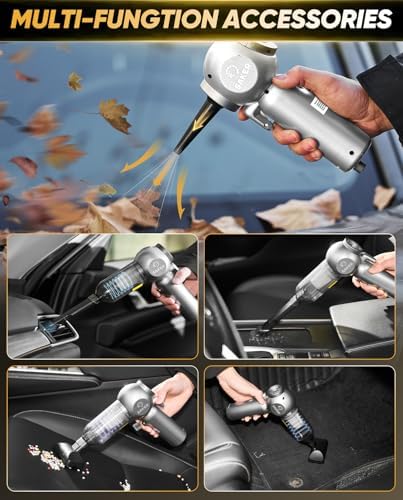 Saker Car Vacuum Portable 6-in-1 Cordless Vacuums, 20000PA SW102 Silver - Image 5