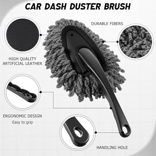 16 Pcs Windshield Cleaner Tool, Car Cleaning Kit with Various Detailing Brushes Set Spray Bottle Cleaner Towel Cleaning Gel Accessories Car Interior Detailing Kit for Windows Vents(Gray) - Image 4