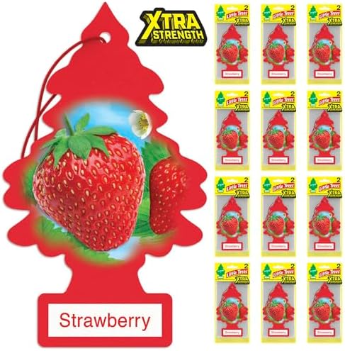 LITTLE TREES Car Air Freshener | Xtra Strength Provides Long-Lasting Scent for Auto or Home | Extra Boost of Fragrance | Strawberry, 24 Air Fresheners - Image 2