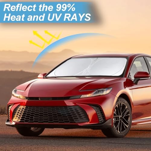 Sunshade for 2025 2026 Camry LE XLE Hybrid SE XSE Sedan Summer Interior Accessories Front Window Shield 210T Coating Cover for Windshield Sun Visor Protector 2026 Upgrade - Image 2