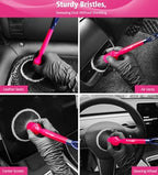 YeewayVeh 6PCS Car Detailing Brush Set, Boars Hair & Ultra Soft, Pink - Image 5