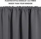 RYB HOME Short Blackout Curtains for Small Window Kitchen Bathroom Cafe RV | Sunmmer Heat Light Blocking, Privacy, Energy Saving, For Sunroom Laundry Room Stair Window, W52 x L36, Grey, 2 Panels - Image 6