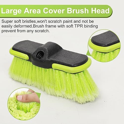 65”165cm Car Wash Brush Long Handle Soft Bristle Scrub Cleaning Mop with 4 Hand-held Places Extendable Washing Brushes Broom Kit for RV Boat Truck SUV Caravan Solar Panel House Siding,Sweep Snow - Image 5