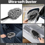 Car Detailing Kit 15PCS, Boar Hair Brushes,160g Gel, Swivel Glass Tool - Image 5