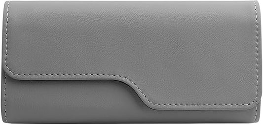 Zpana Sunglass Holder for Car Visor, Leather Auto Eyeglasses Sun Visor Organizer Case with Hidden Magnetic Closure, Auto Protective Glasses Storage Box, Universal for SUV RV Truck (Gray) by Zpana