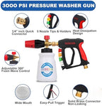 DUSICHIN Foam Cannon Short Pressure Washer Gun 1/4 Inch Quick Connector,5 Pressure Washer Nozzle Tips Car Wash Foam Gun 3/8'' Swivel Quick Connector,M22-14mm M22-15mm Fitting,Not Use with Garden Hose - Image 4