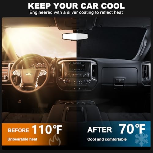 Foldable Front Windshield Sunshade fit for Chevrolet Silverado 2014-2019 - Image 2