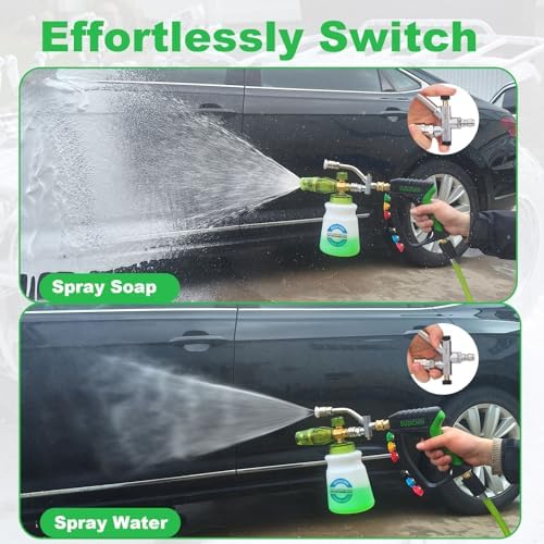 DUSICHIN Foam Cannon Pressure Washer Gun Kit 4000 PSI Double Tip Attachment, Dual-Connector Accessory Soap Cannon,Car Wash Foam Gun Snow Foam Lance 1/4 Inch Quick Connector,7 Sprayer Nozzles DUS2904 - Image 6