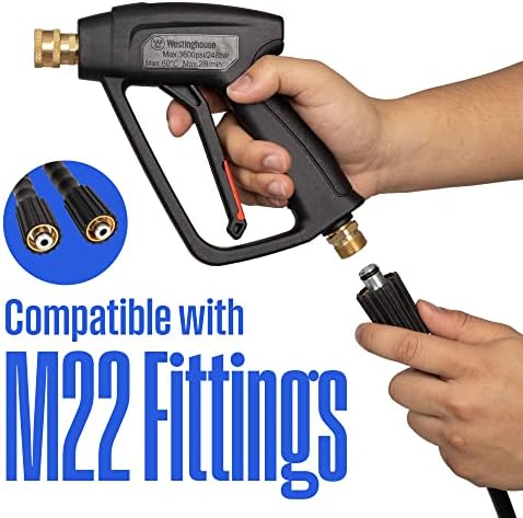 Westinghouse Short Pressure Washer Gun - 3600 Max PSI, M22 Connector - for Gas and Electric Pressure Washers - Image 5