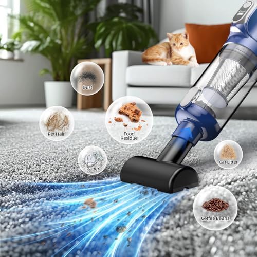 MONOZEL Car Vacuum Cleaner High Power, 18000Pa 2 in 1 Vacuum Cleaner&Air Duster, 130W Brushless Motor Handheld Vacuum Cordless with 7800mAh Battery, LED Light, Multi-Nozzles for Car, Home, Office, Pet - Image 3