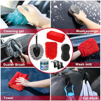 40Pcs Car Wash Cleaning Kit with Foam Gun Sprayer Detailing Brushes Wash Mop Windshield Cleaning Tool Tire Brush Towels Complete Interior Exterior Detailing Set for Car - Image 6