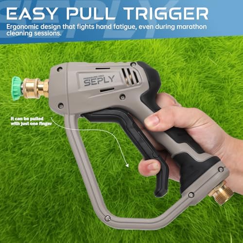 Pressure Washer Short Gun 5000 PSI with 5 Nozzle Tips, M22-14mm Fittings, Heavy Duty Power Washer Spray Gun with Ergonomic Handle for Car Wash, Detailing, and Cleaning - Image 5