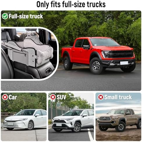 TKYZ Center Console Dog Car Seat for Small Dogs,Fit for Full Size Truck | Soft Pillow,Double fixation,PU Leather Easy To Clean,Pet Booster with Safety Belt,Puppy Car Seat for Small Dogs 0-30 lbs - Image 2