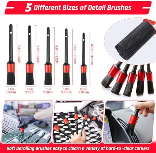 55PCS Car Detailing Kit Interior Cleaner with High Power Handheld Vacuum, Car Detailing Brush Set, Car Cleaning Kit, Drill Brush Set, Car Cleaning Tools Brushes for Interior, Exterior, Wheels - Image 3
