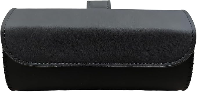 Sunglasses Holder for Car Sun Visor, Leather Car Sunglass Holder with Hidden Magnetic Closure, Clip On Glasses Case, Universal Storage Box Organizer Accessories (Black) by Unknown