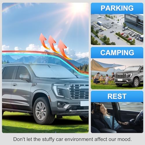 Custom Fit Windshield Sun Shade for GMC Yukon XL 2021-2026 - Image 6