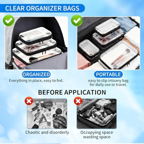 Clear PET Plastic Storage Boxes with Double Zippers, 4 Sizes (S/M/L/XL) Waterproof Organizer Cases for Toys, Cosmetics, Snacks, Travel Essentials (Black) - Image 5