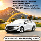Windshield Sun Shade for 2016-2025 Che-vrolet/Chevy Malibu Compatible Accessories Foldable Design Sunblocker Protects from Sun Rays & Heat Damage - Image 2