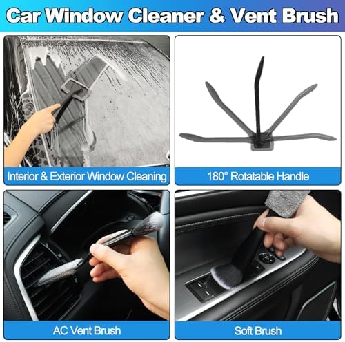 Car Cleaning Kit, Car Detailing Kit with Car Vacuum 8000PA High Suction, Car Interior Cleaning Supplies with Detailing Brushes, Windshield Cleaner Tool, Car Accessories for Men & Women - Image 7