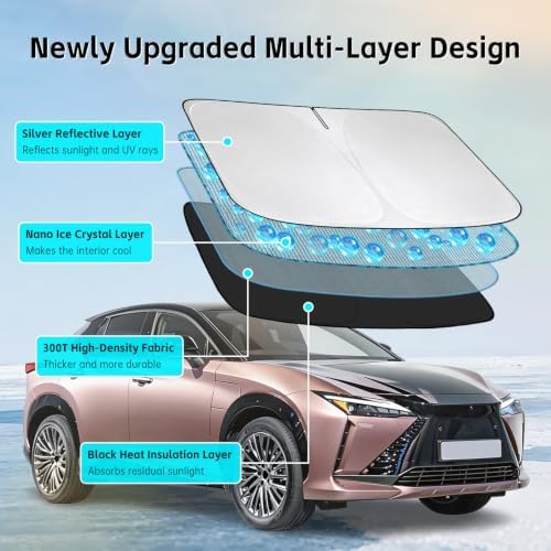 Windshield Sun Shade for Lexus RZ 450e 300e 300 450e 2023-2026 Sunshade - Image 3