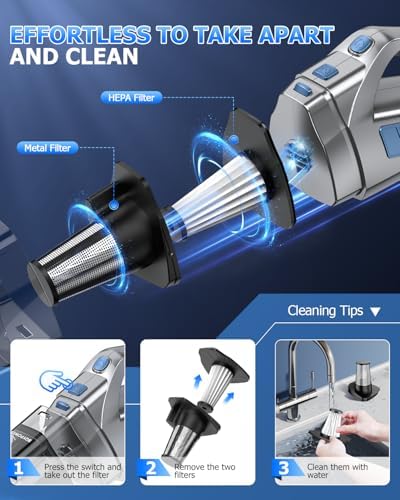 BQYPOWER Handheld Vacuum Cordless Rechargeable, Hand Held Car Vacuum - Image 6