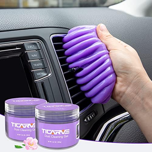 TICARVE 2Pack Cleaning Gel for Car Putty Car Vent Cleaner Cleaning Putty Gel Auto Tools Car Interior Cleaner Dust Mud for Cars and Keyboard Cleaner Slime Purple (320g/11.2oz) by TICARVE