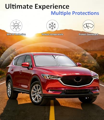 Windshield Sun Shade for 2017-2025 2026 Mazda CX-5, - Image 3