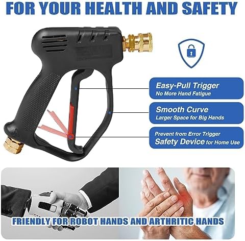 MEKOH Short Pressure Washer Gun 4000PSI, Stubby Pressure Washer Gun 10.5GPM - Image 5