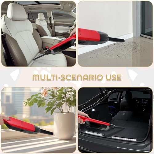 Handheld Vacuum Cordless,15KPA Vacuum with Storage Dock,Red - Image 5