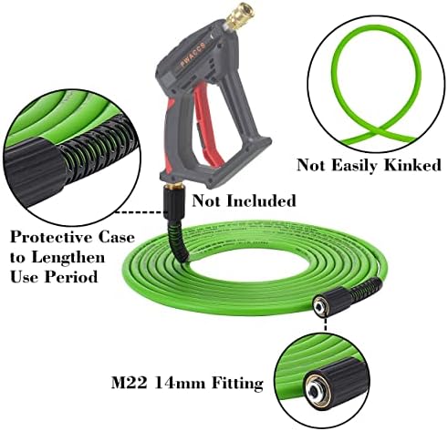 PWACCS Pressure Washer Hose, 1/4" x 25 FT Flexible Power Washing Hose - Image 2