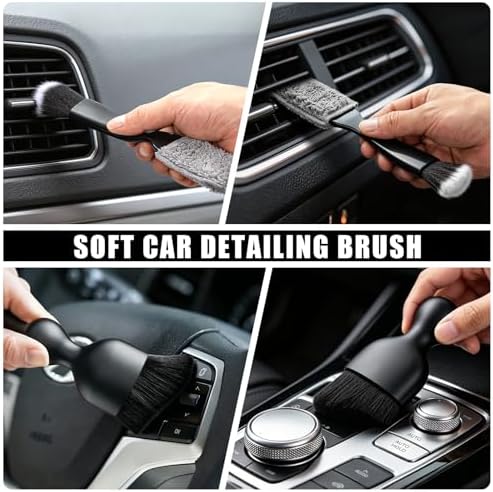 21PCS Car Detailing Kit Interior Cleaner - with Handheld Car Vacuum, Windshield Cleaning Tool, Detailing Brushes, Car Cleaning Supplies Kit for Women Men (Black) - Image 6