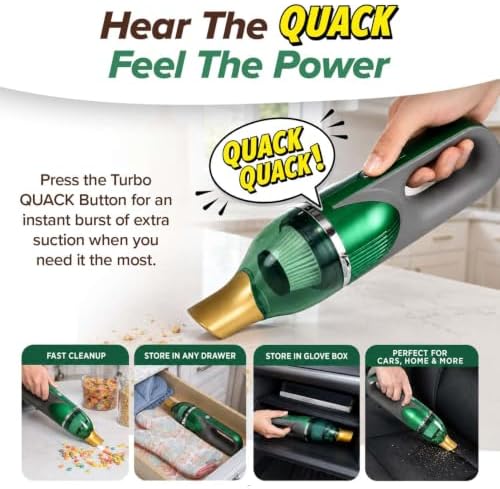 Quack Attack Duck Cordless Handheld Vacuum w/ Quacking Turbo Suction & LEDs - Image 2