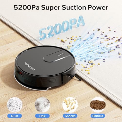 ROPVACNIC Robot Vacuum and Mop Combo 5200Pa Suction Robotic Cleaner - Image 3