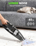 Handheld Vacuum Cordless, Rechargeable Car Vacuum Cleaner with Multiple Attachments, Portable Hand Held Vacuum Suction Power, Mini Vacuum for Car, Home, Pet Hair, Office, Desk, Keyboards Black Silver - Image 5