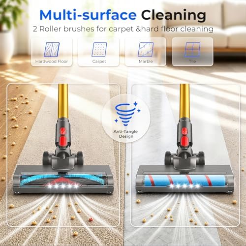 Cordless Vacuum Cleaner, 600W 55KPa Max 75mins Stick Vacuum for Pet Hair - Image 6