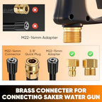 Saker Foam Cannon Dual Connector Accessory for Pressure Washer Kit,with Dual-Purpose Switch Spray Gun,Pressure Washer Gun for Car Washing and Cleaning,5 Color Power Washer Nozzle - Image 4