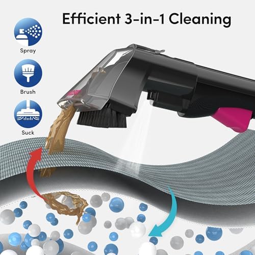 WECLEAN C5 Portable Carpet Cleaner Upholstery Deep Cleaner, Deep Cleaning for Carpet,Car Couch, with Deep Cleaning Solution,Blackpink - Image 3