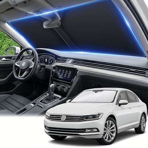 Windshield Sun Shade for VW/Volkswagen Passat 2012-2022 Sunshade Front Window Shade Custom Fit Passat Accessories Sun Visor Foldable Shade Blocks UV Rays Accessories by AuyNeas