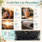 Tacoma Windshield Sun Shade, Sunshade Windshield Visor for Toyota Tacoma 1995-2025. - Image 5