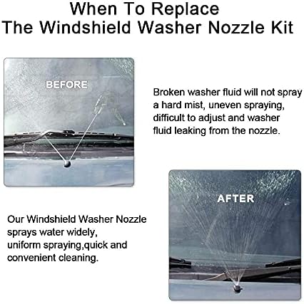 Front Windshield Washer Nozzles Kit for 2008 2009 2010 Ford Super Duty F-250 F-350 F-450 F-550 Replaces # 7C3Z-17603-A 7C3Z-17K605-A Wiper Spray Washer Jet and Hose repair kit - Image 7