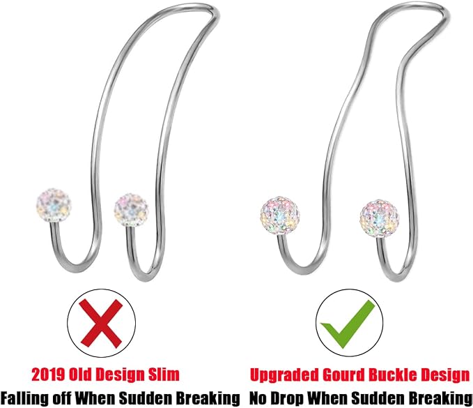 Bling Purse Hook for Car Headrest, Cute Car Seat Hooks (2Pack) | Upgraded,Durable Stainless,Car Purse Hanger,Purse holder,Rhinestones,Bag Hooks,Car Hooks for Purses and Bags Cute,Colorful - Image 4