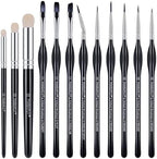 PANDAFLY Miniature Paint Brushes Drybrush Set, 12 Sizes by PANDAFLYArtSupplies