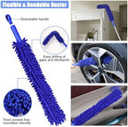 anngrowy 62" Microfiber Car Wash Brush with Long Handle Car Washing Mop Kit Mitt Sponge Car Cleaning Supplies Duster RV Washing Car Brushes, 1 Chenille Scratch-Free Replacement Head (Blue&Yellow) - Image 4