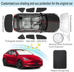 TINGLU Window Shades for Tesla Model Y Juniper 2025 2026 Accessories Car Side Full Windows Rear Triangular Windshield Sun Shade Sun UV Rays & Privacy Protection for Camping,Napping,Relaxing 8PCS - Image 3