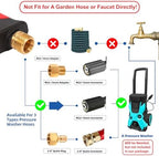 DUSICHIN Foam Cannon Short Pressure Washer Gun 1/4 Inch Quick Connector,5 Pressure Washer Nozzle Tips Car Wash Foam Gun 3/8'' Swivel Quick Connector,M22-14mm M22-15mm Fitting,Not Use with Garden Hose - Image 2