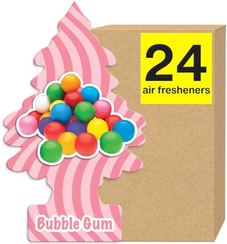 LITTLE TREES Car Air Freshener | Hanging Tree Provides Long Lasting Scent for Auto and Home | 24 Air Fresheners |Bubble Gum by LITTLETREES